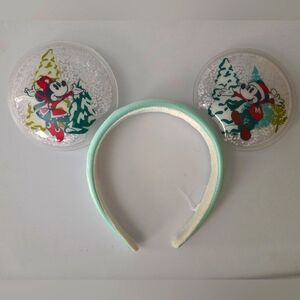 Disney Parks Mickey and Minnie Mouse Snow Globe Headband